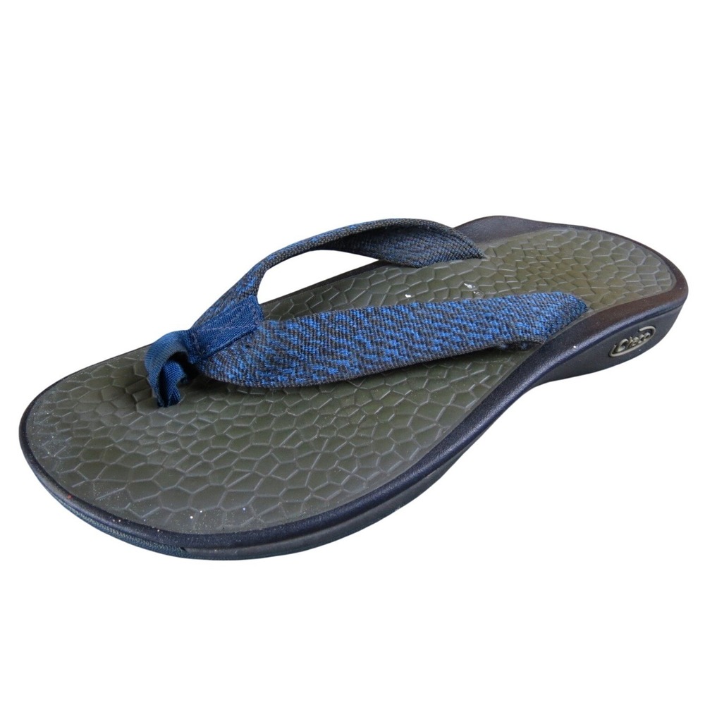Chaco Flip EcoTread‎ Men's 8 Blue Olive Textile Outdoor Sandals Lightweight